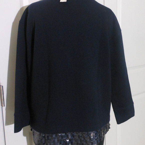 J CREW Sequin Trim Sweatshirt S NWT NAVY - Picture 7 of 7